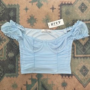 Grey bandit crop top